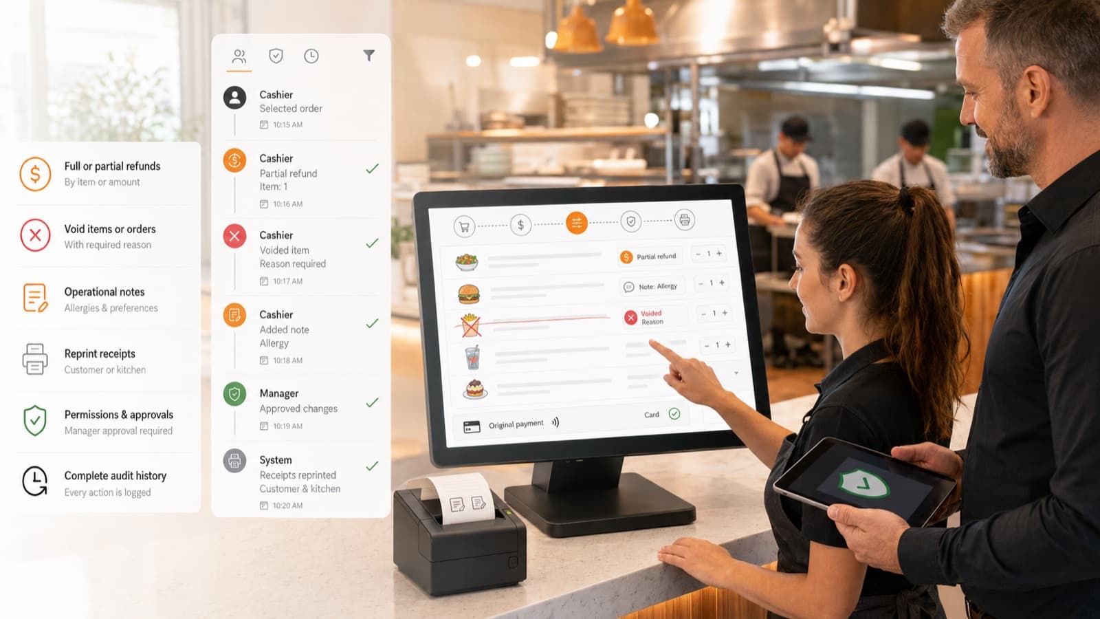 Vertex POS order control — refunds, voids and a full audit log