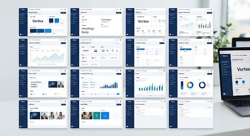 High-resolution captures of the Vertex point-of-sale interface.