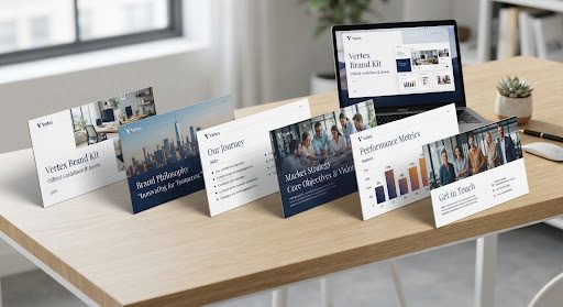 Branded presentation slide templates for PowerPoint and Keynote.